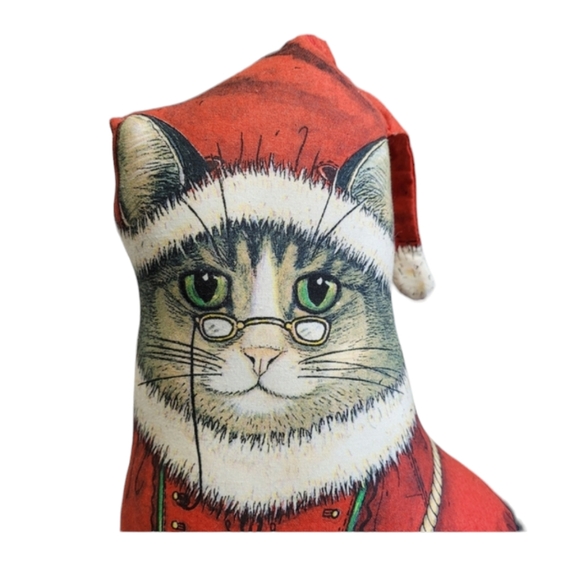 Vintage Dorothy Dear Designs Santa Paws Cat in Santa Suit Door Stop - Picture 12 of 15